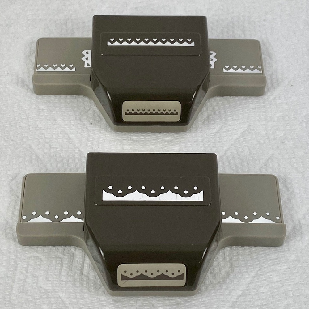 2 Stampin' Up! Border Edge Heart Paper Shaper Punch Scrapbook Card Craft Punches